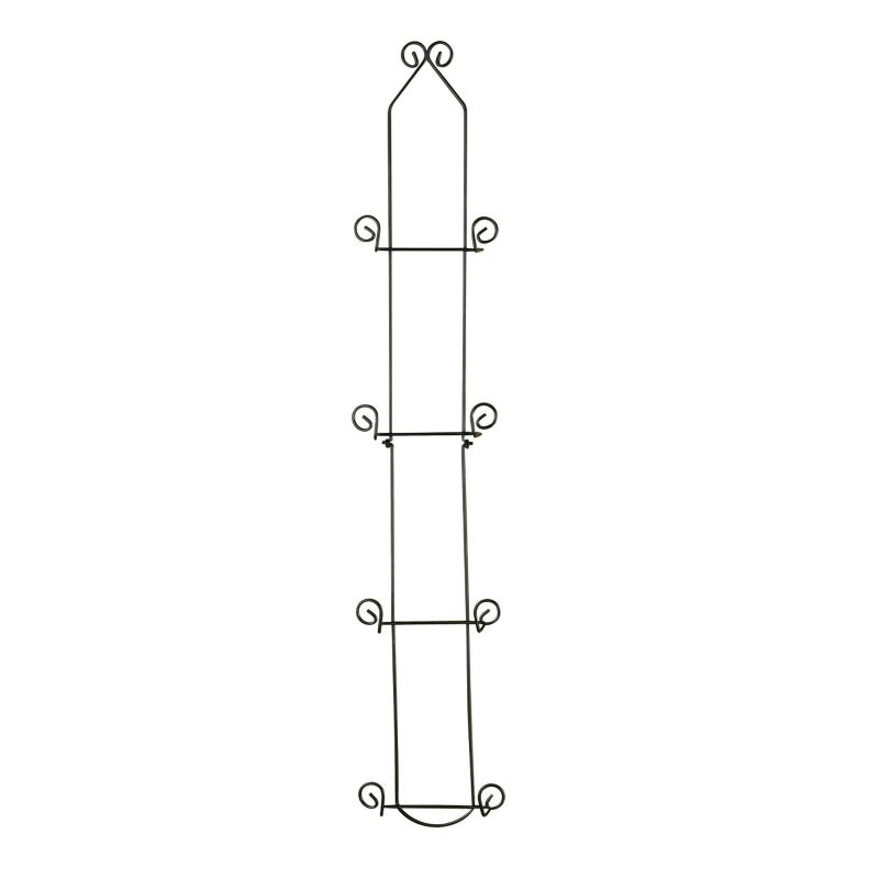 TRIPAR Vertical Wall Plate Rack, Black Display (4 Tiers) - Lightweight & Durable - Contains 4 Non-Adjustable Brackets - Elegantly Display Plates, Tiles, Artwork, & More - Image 1